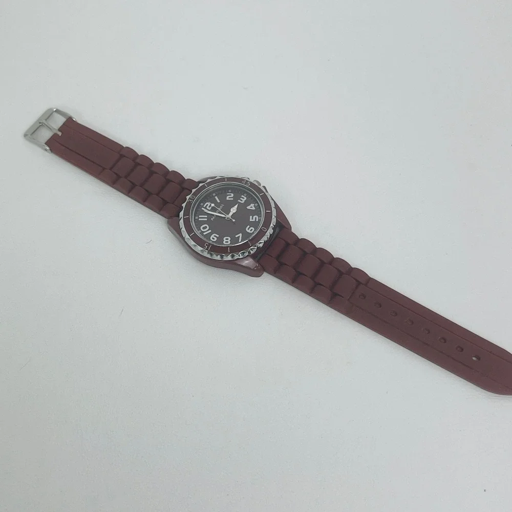 Narmi Wristwatch Unisex OS 12004 Brown Silicone Japan Untested